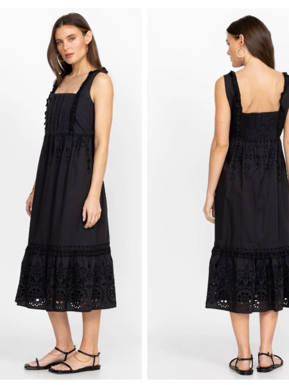 NWT Johnny Was Long Dress with Richelieu Embroidery, Size S-M.